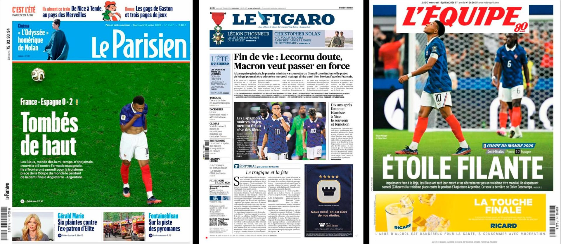 La prensa francesa se rinde ante España tras una “auténtica lección” de fútbol: “Fuimos barridos por una ola roja”